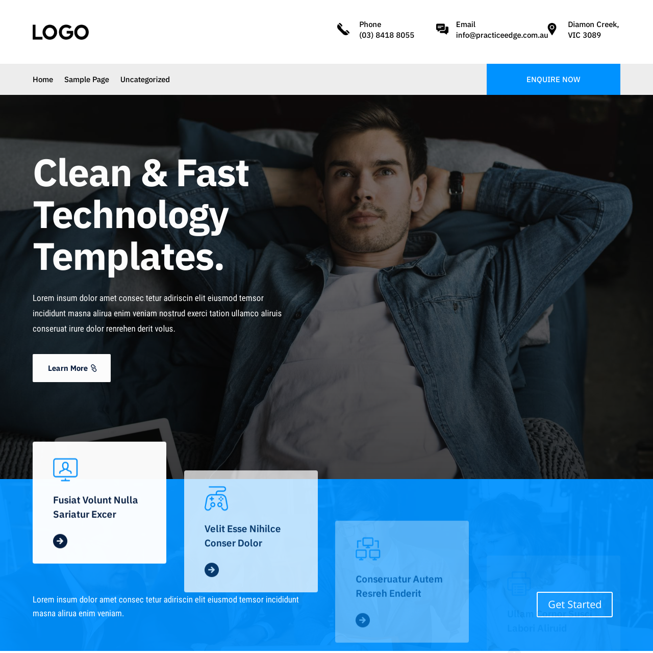 Technical website template