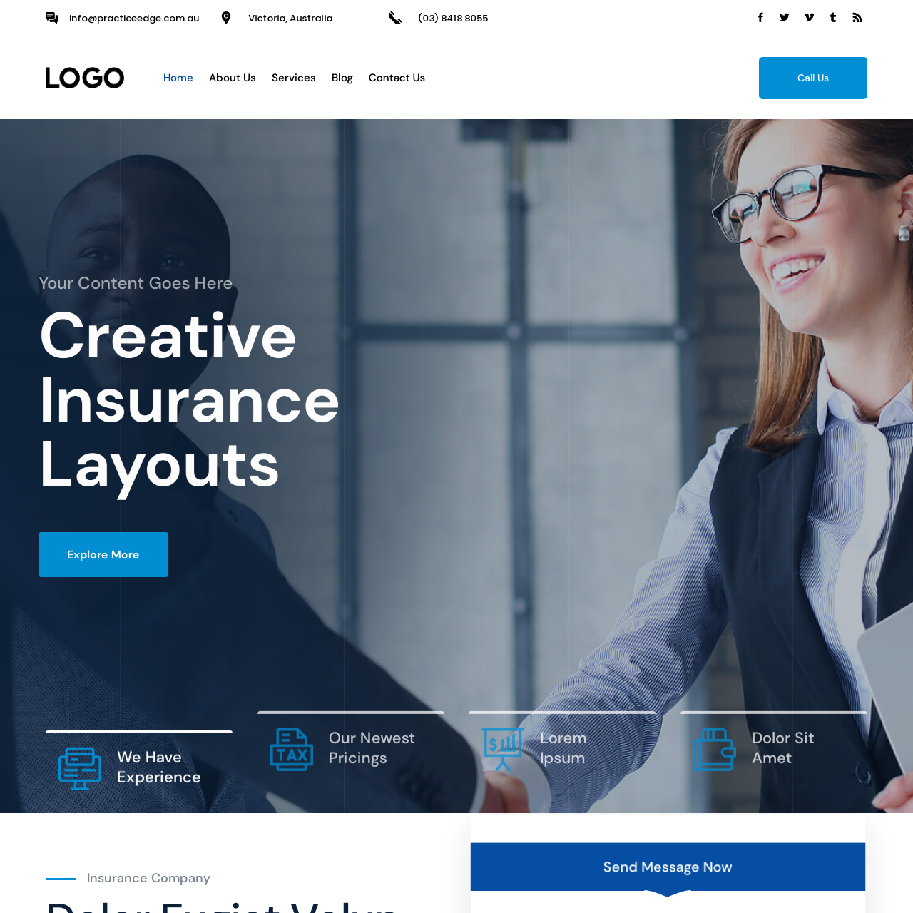 Technical website template
